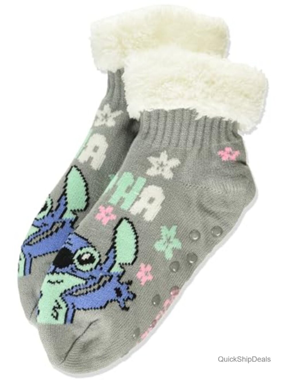 Lilo & Stitch Cozy Warm Slipper Socks Plush Non-Slip Grippers